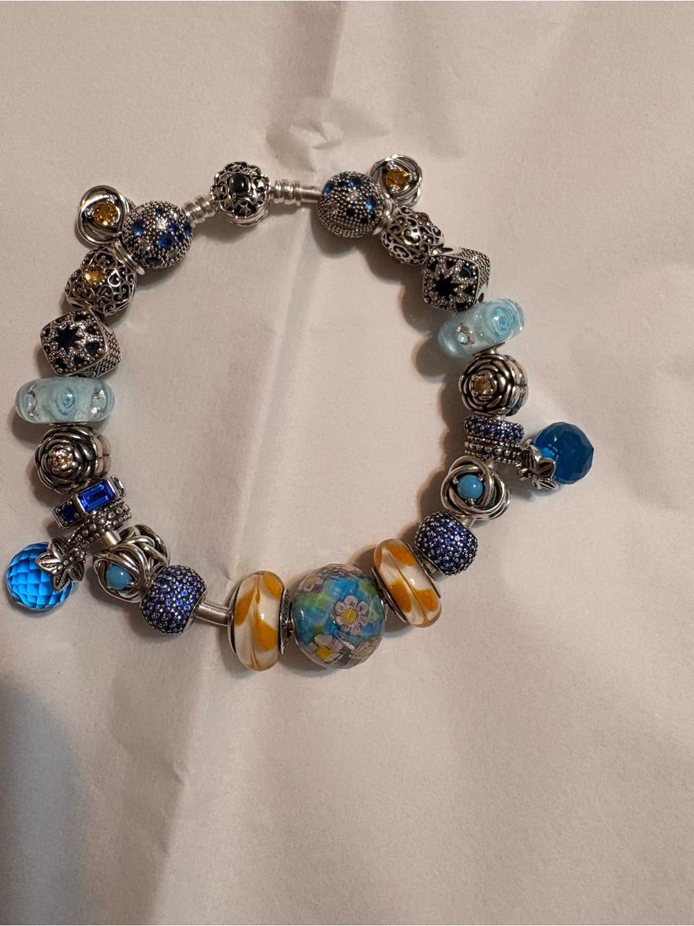 Pandora bracelet with Pandora and Elfbeads